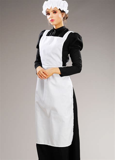 maid white apron|full white maid apron.